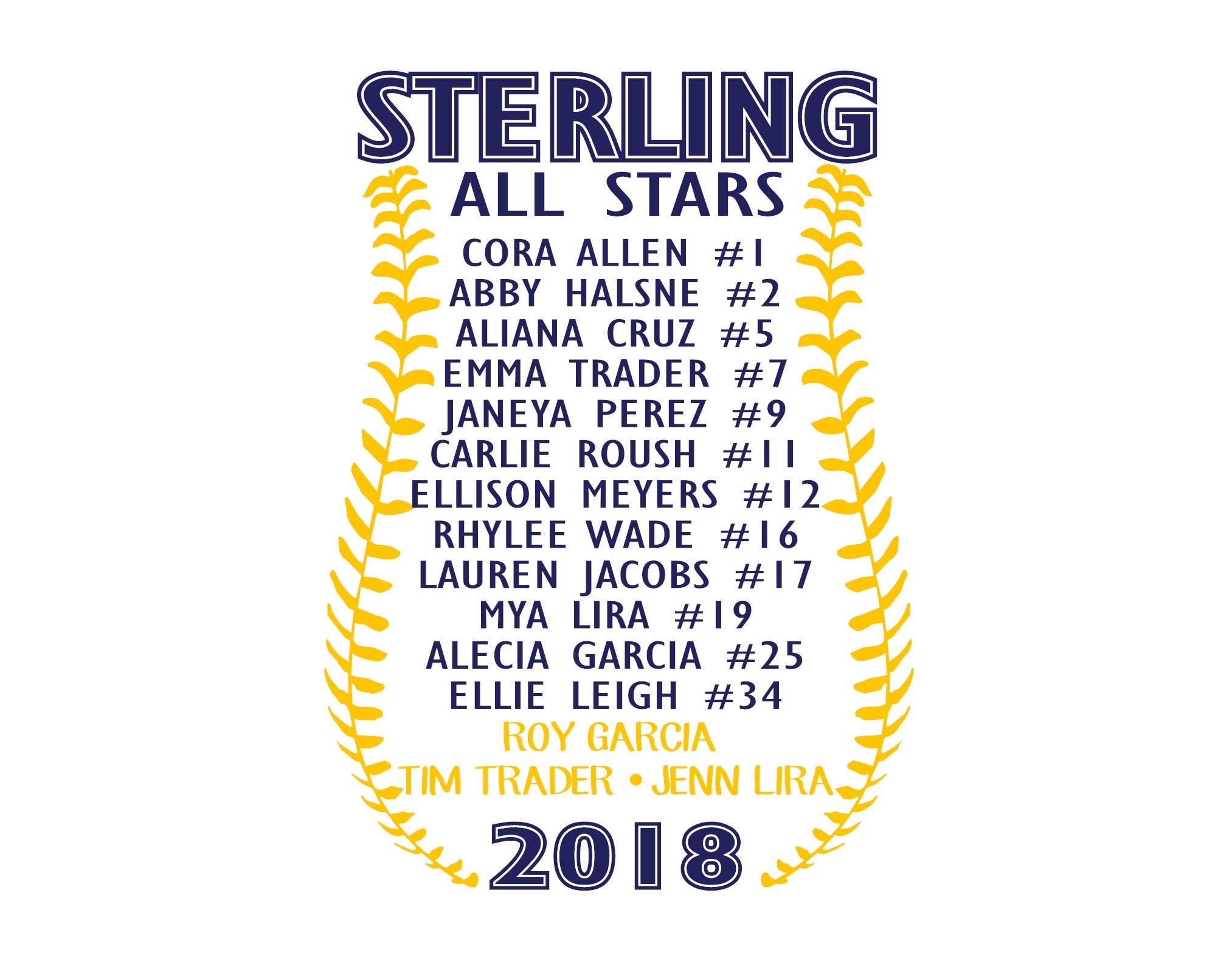 White All Star T-Shirt with Roster